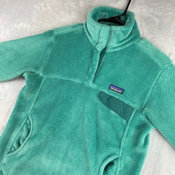 Patagonia Tops - Patagonia Retool Snap-T Pullover Womens Medium Green Sweatshirt Grid Fleece
